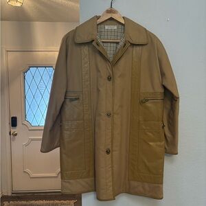 Leather Lord & Taylor Sills Bonnie Cashin Coat with Plaid Lining